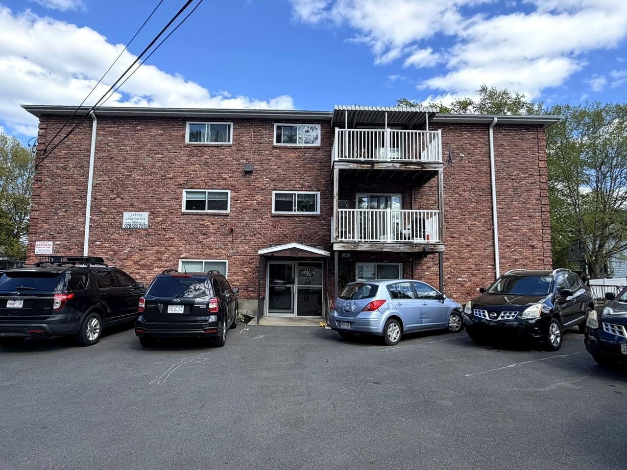 Front entrance of 38 Clapp Street with off-street parking